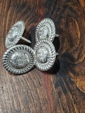 1 1/2" SET OF 4 Western Saddle Bright Domed Siver Concho Screw Back
