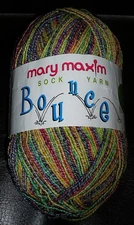 SKEIN OF MARY MAXIM SOCK YARN BOUNCE 300 CALYPSO