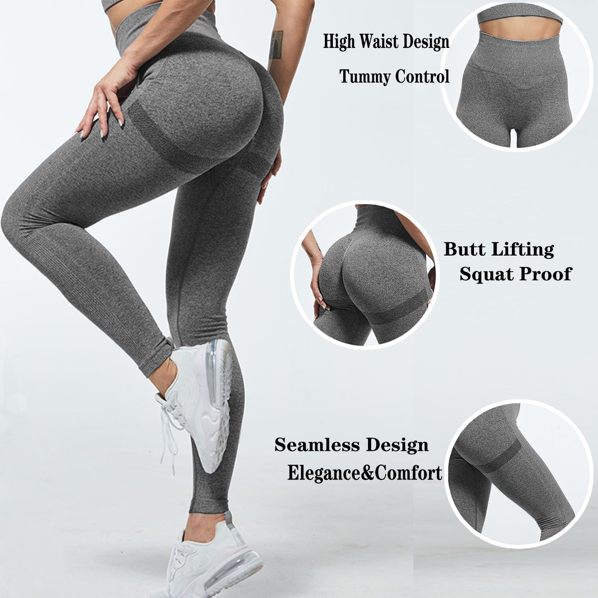 Leggings Sport Femme Seasum Push Up - Taille Haute, Anti-cellulite, Slim Fit, Pour Yoga Fitness Running