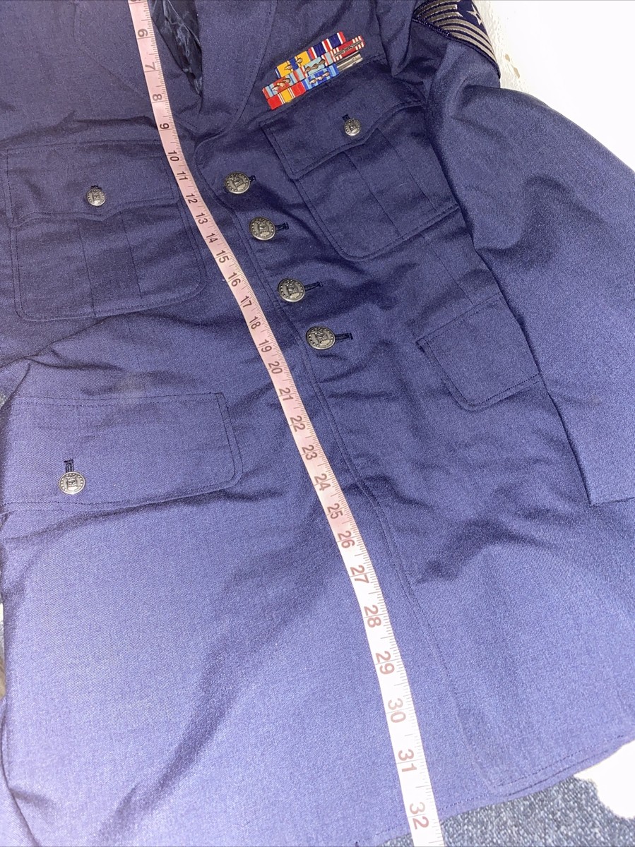 Vtg 1969 USAF Military Uniform Dress Jacket MSGT chevron 41R Vtg 1969 USAF Military Uniform Dress Jacket MSGT chevron 41R