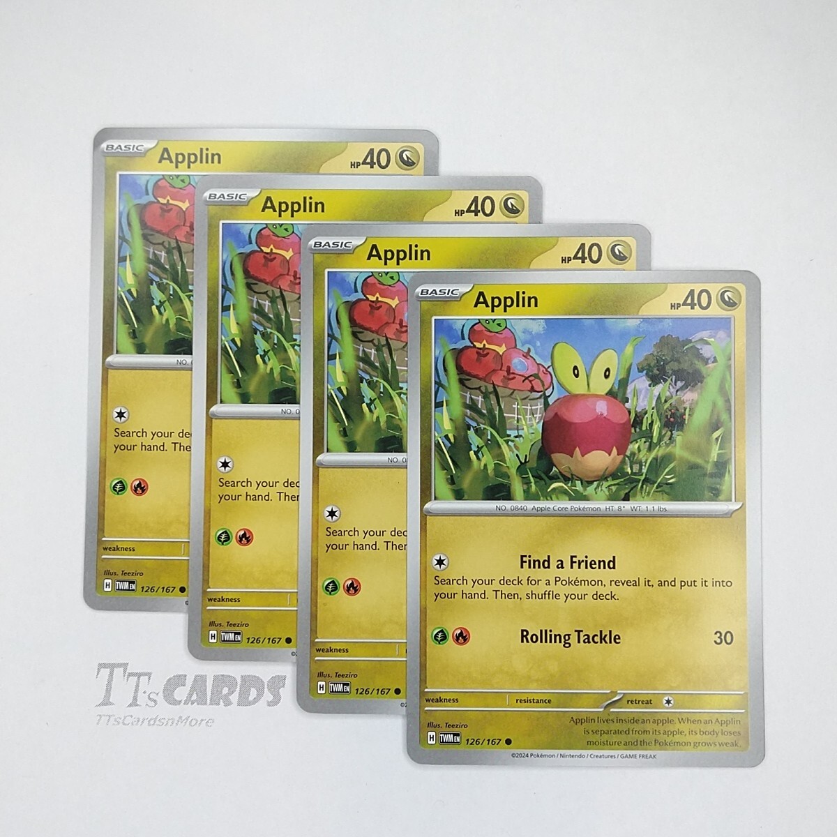 Applin 126/167 x4 - 4x Trainer Playset Pokemon S&V Twilight Masquerade