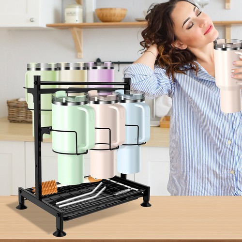 Water Bottle Organizer Adjustable Height Water Bottle Storage Rust jebxy - Picture 11 of 11