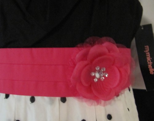 Neu mit Etikett My Michelle ärmelloses schwarz-weißes Kleid mit rosa Blumen Größe 14 - Bild 3 von 4