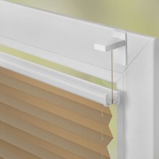 Plissee Klebfix, ohne Bohren, verspannt, blickdicht - Beige