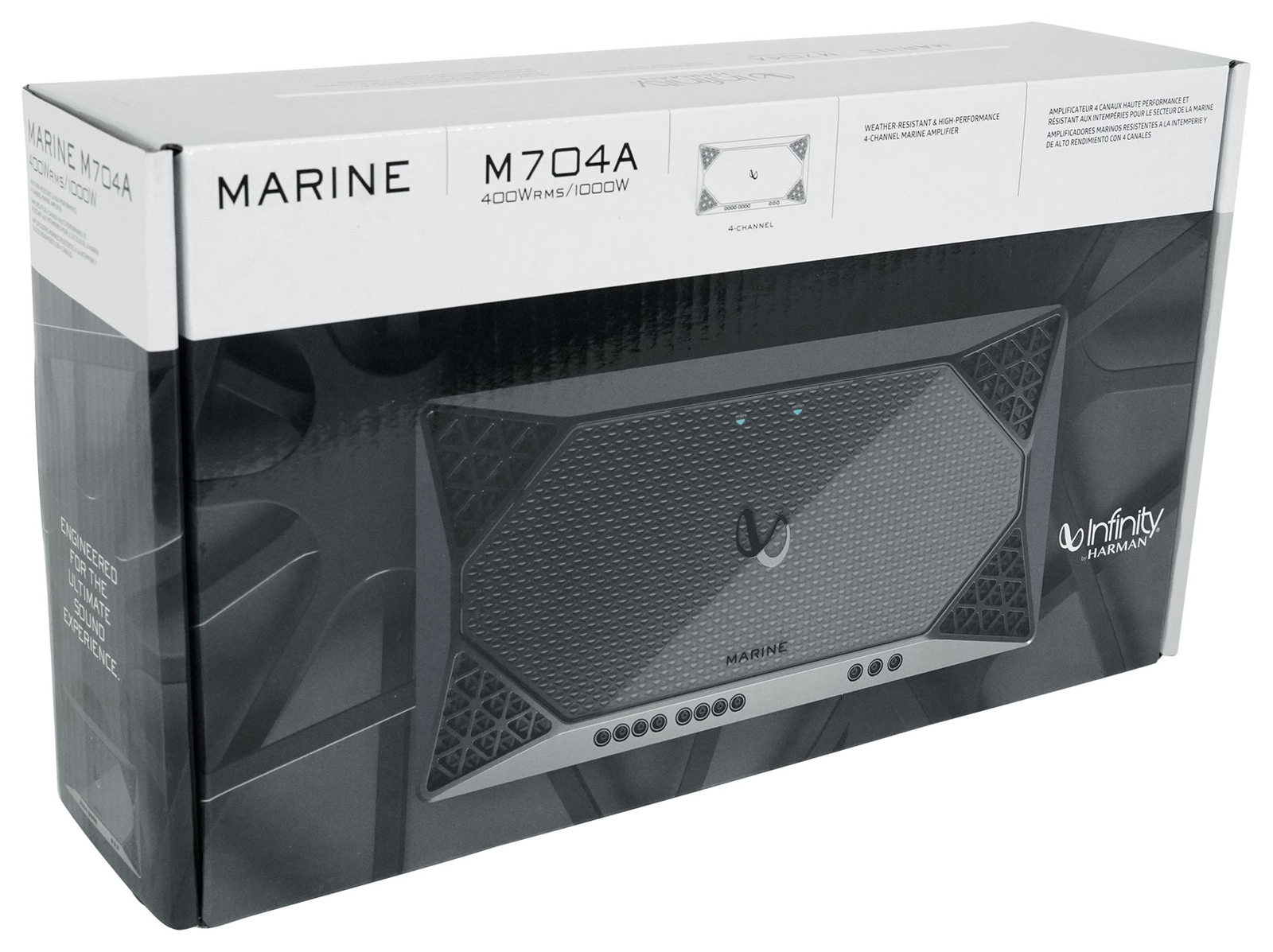 Infinity M704A 400 Вт среднеквадратичный 4-канальный морской усилитель класса D Комплект проводов