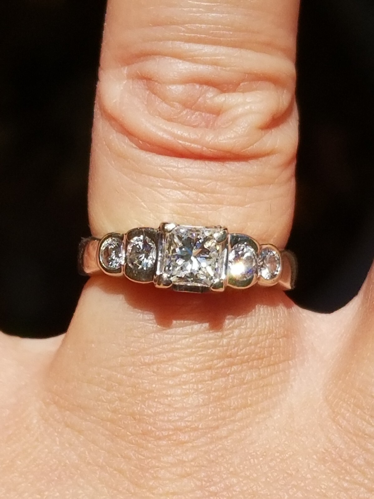 Quality Crafted Princess Solitaire Round Accent D… - image 10