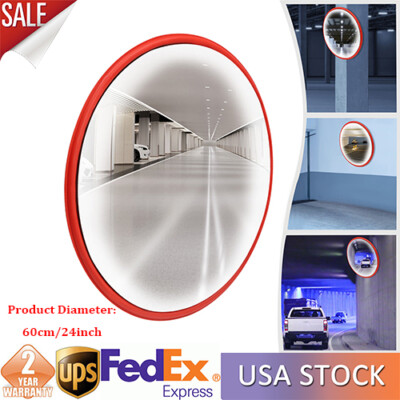 24'' Convex Traffic Mirror Garage Parking Blind Spot Safety Corner Road Driveway