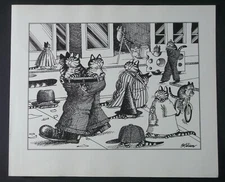 B Kliban Cats SURREAL CATS IN PANTS Vintage Funny Cat Art Print