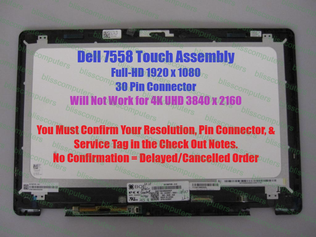 BOEHYDIS NV156FHM-A10 LAPTOP LED LCD Screen Touch ASSEMBLY 15.6