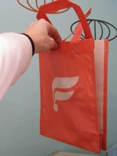 2021 FABLETICS Store 8.5" heavy PEACH SHOPPING BAG Reusable 100% Recycled Tote