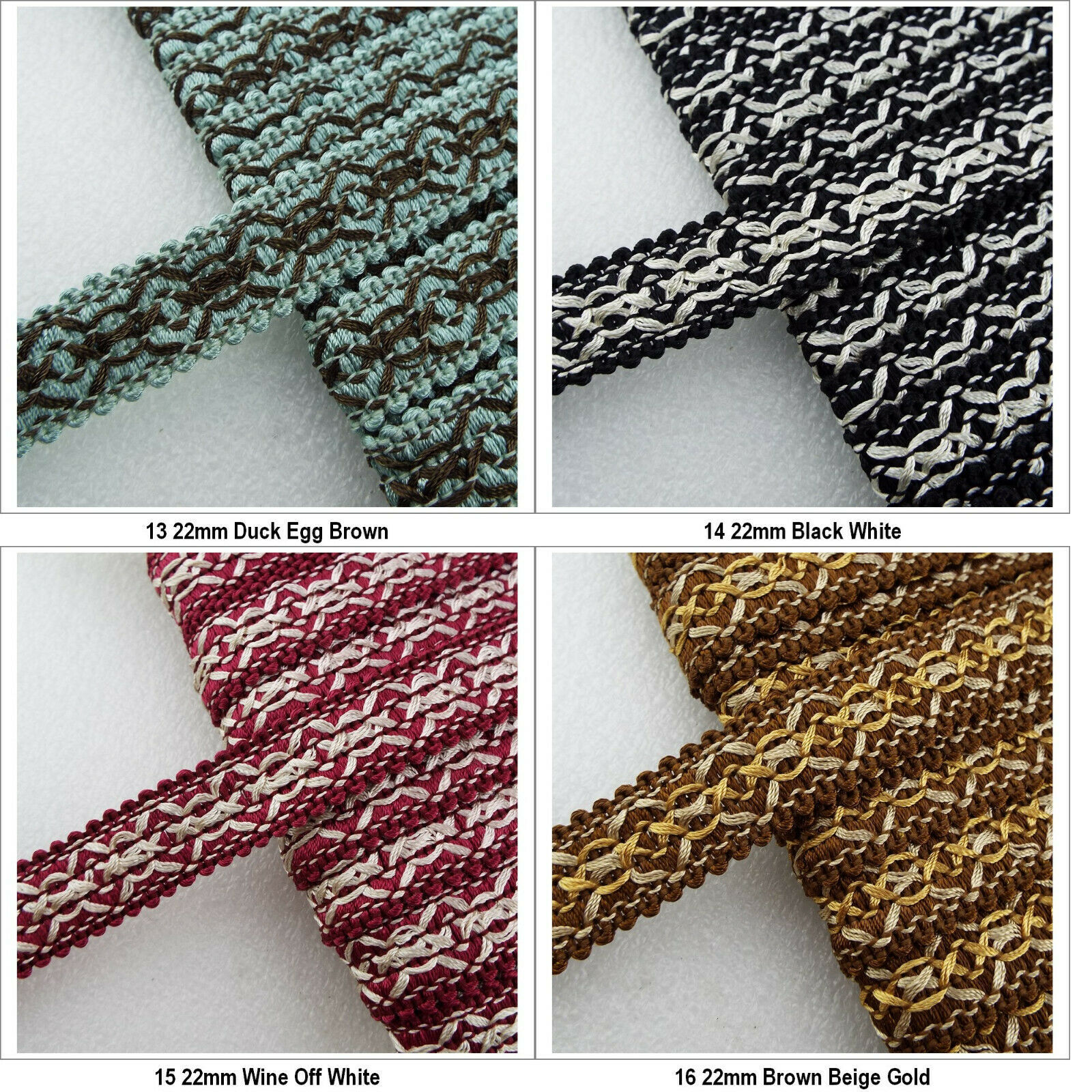 16 TYPE 17mm 20mm 22mm Scroll Braid Upholstery Chair Edging Costume 1 2