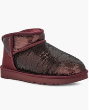 UGG WOMEN'S CLASSIC ULTRA MINI MIRROR BALL WILD GRAPE SEQUIN BOOTS SIZE 5 US