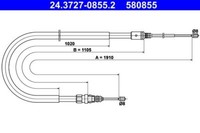 ATE 24.3727-0855.2 Seilzug, Feststellbremse FüR Peugeot