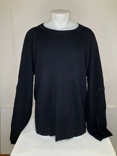 HELMUT LANG - WOOL BLEND Forearms Patches BOTH SIDES ZIP Waffle Lg. Sweater