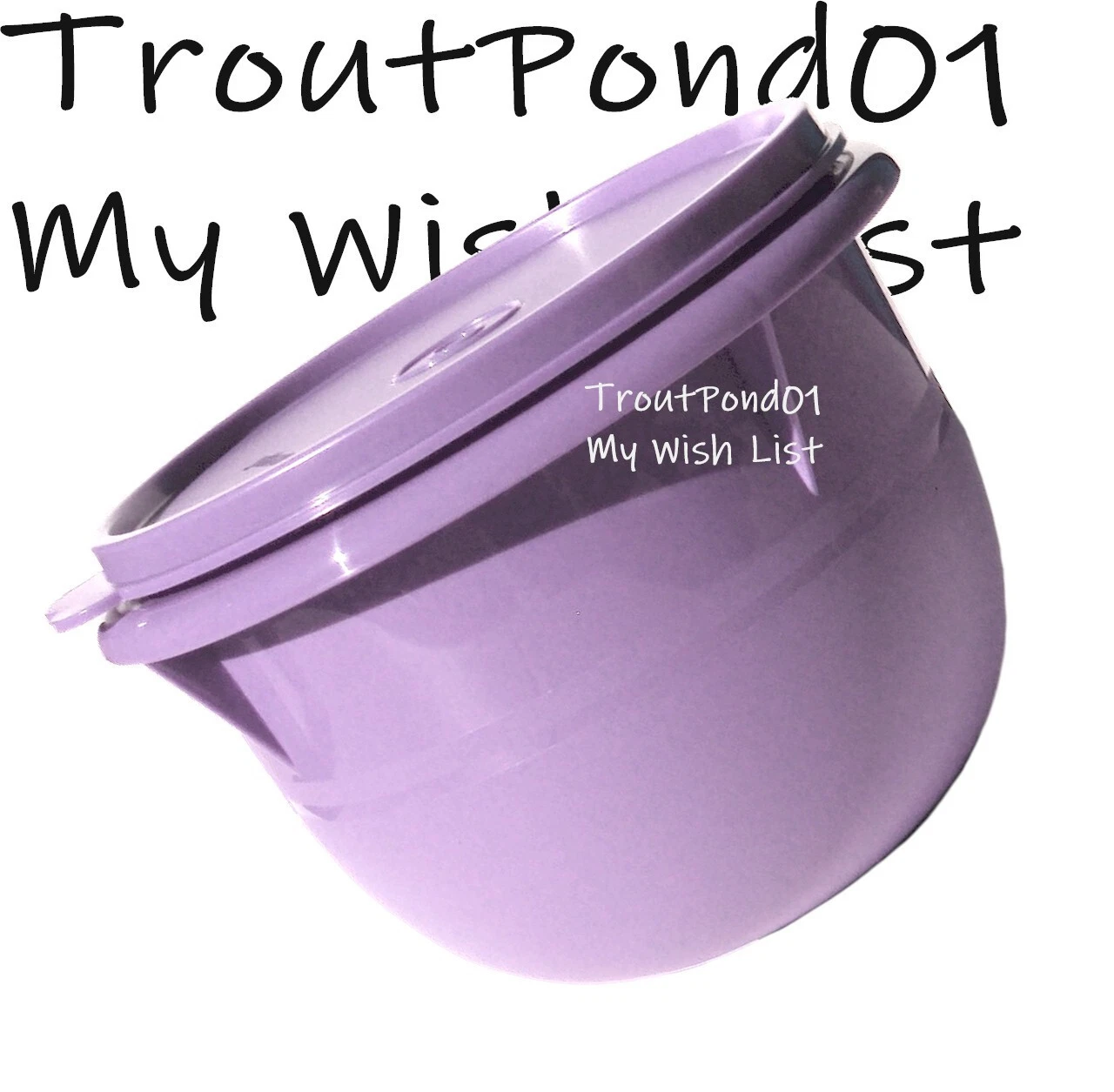 TUPPERWARE Classic Flat Bottom 4 Cup Mixing Bowl w/ Lid Daisy Purple Lavender