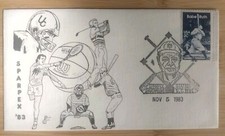 Vintage Babe Ruth Envelope And Stamp With Other Sports. 1983 Babe Ruth Yankees