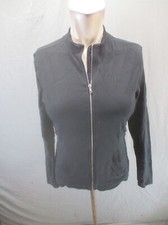 NIKE DRI-FIT YOGA Size M Women BLK Full Zip Stand Collar Pocket Track Jacket 339