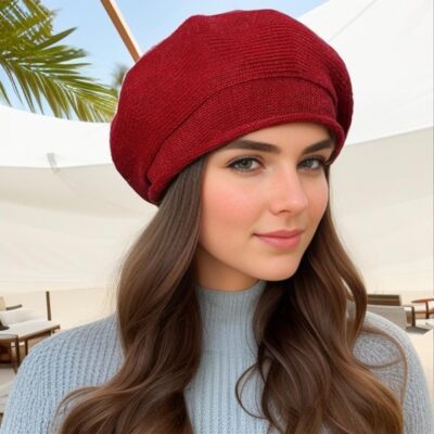 French Beret Hats for Women Knit Artist Hats Classic Solid  display picture 1