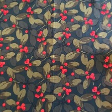BTY Dark Green Berry Print Cotton Fabric Westminster Holly