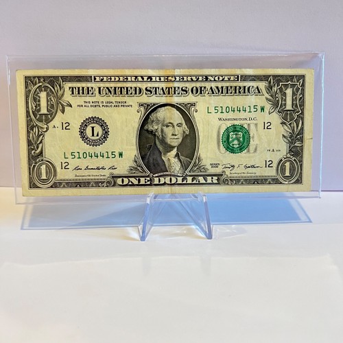 "W Note" $1 Dollar Bill Series 2009 * Fancy S/N * US Paper Currency