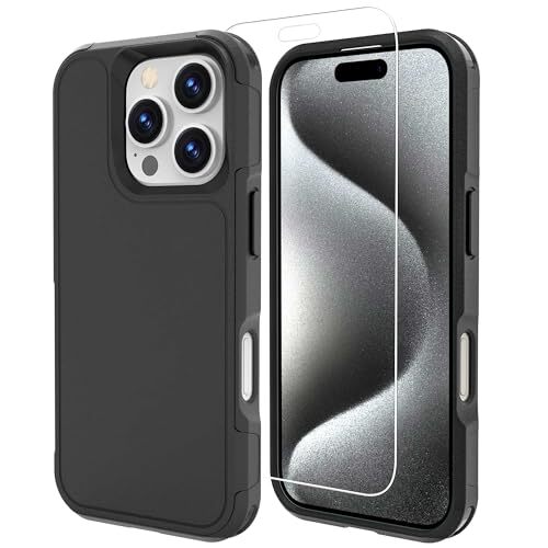for iPhone 16 Pro Case, [14 FT Military Grade Drop iPhone 16 Pro 6.3'' Black