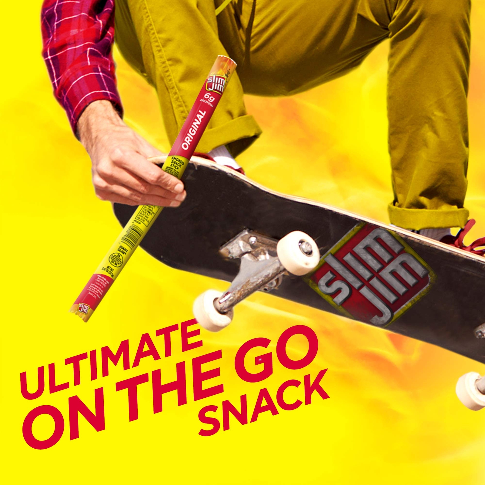 Slim Jim Giant Original Flavor Smoked Meat Sticks 24 Count 6g Protein Snack