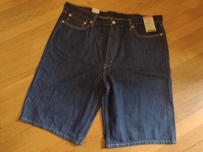 NWT LEVIS 469 Men's Loose Fit Hemmed 100% Cotton Denim Jean Shorts.   12'' Inseam