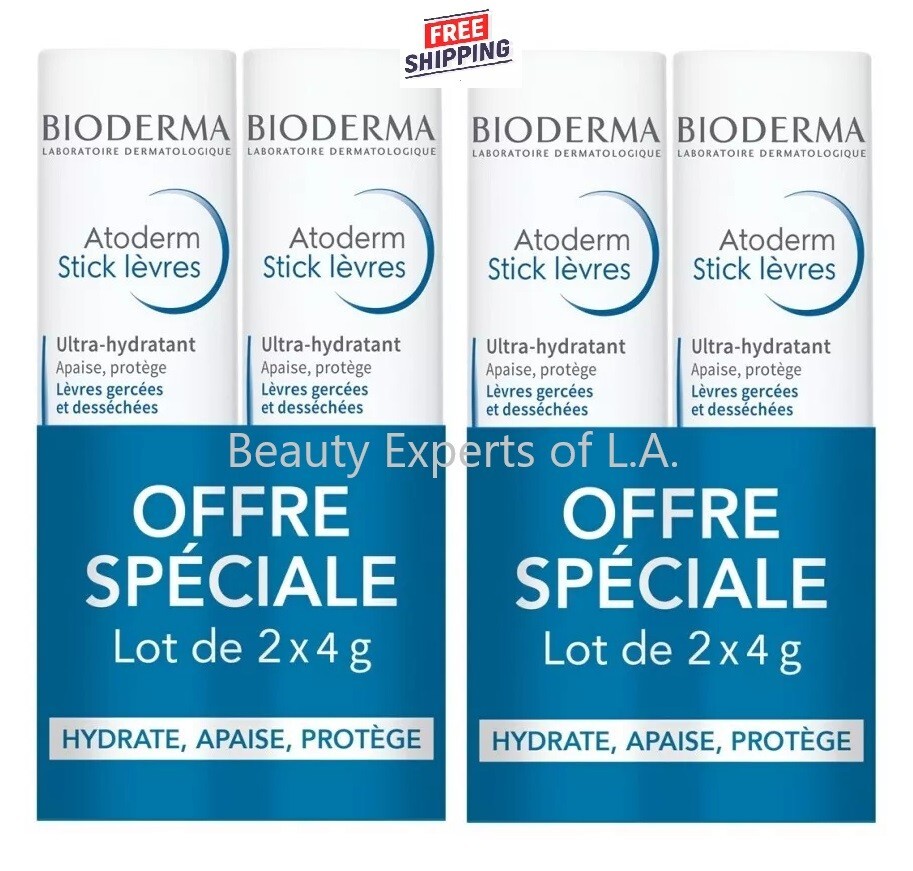 Увлажняющий стик для губ Bioderma Atoderm 4 УПАКОВКИ 4 г Срок годности 072027 6390₽