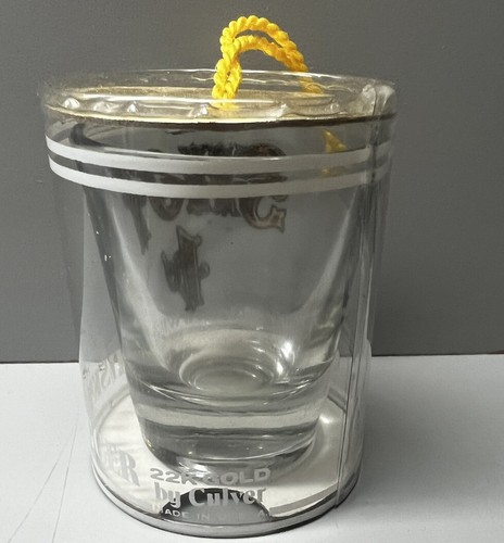 Old Fashioned Whiskey Jigger Culver 22k Gold Shot Glass Shot 1 Cent - Picture 3 of 4
