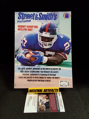 Rodney Hampton New York Giants Signed Street Smith's Football
