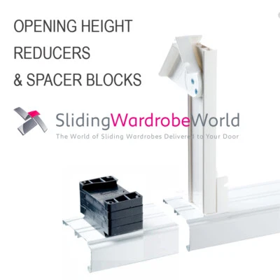 SLIDING WARDROBE WORLD™ Opening Height Reducers & Spacer Blocks for Sliding Wardrobe Doors
