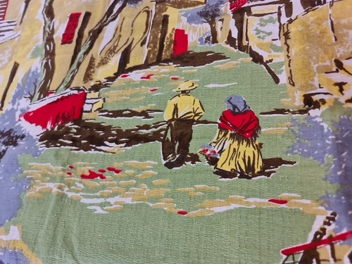 FABRIC - MID CENTURY - VINTAGE - MEXICANA Barkcloth - Cotton - 120cm x 75cm - Picture 8 of 15