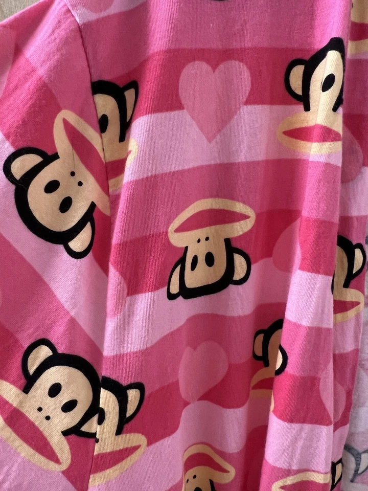 Paul Frank Robe Womens Medium Pink Julius Monkey Graphic Print 100% Cotton Y2K - Image 4 of 4