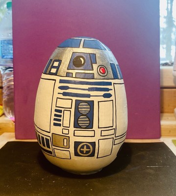 R2D2 7 Inch Easter Egg Hand Painted Egg