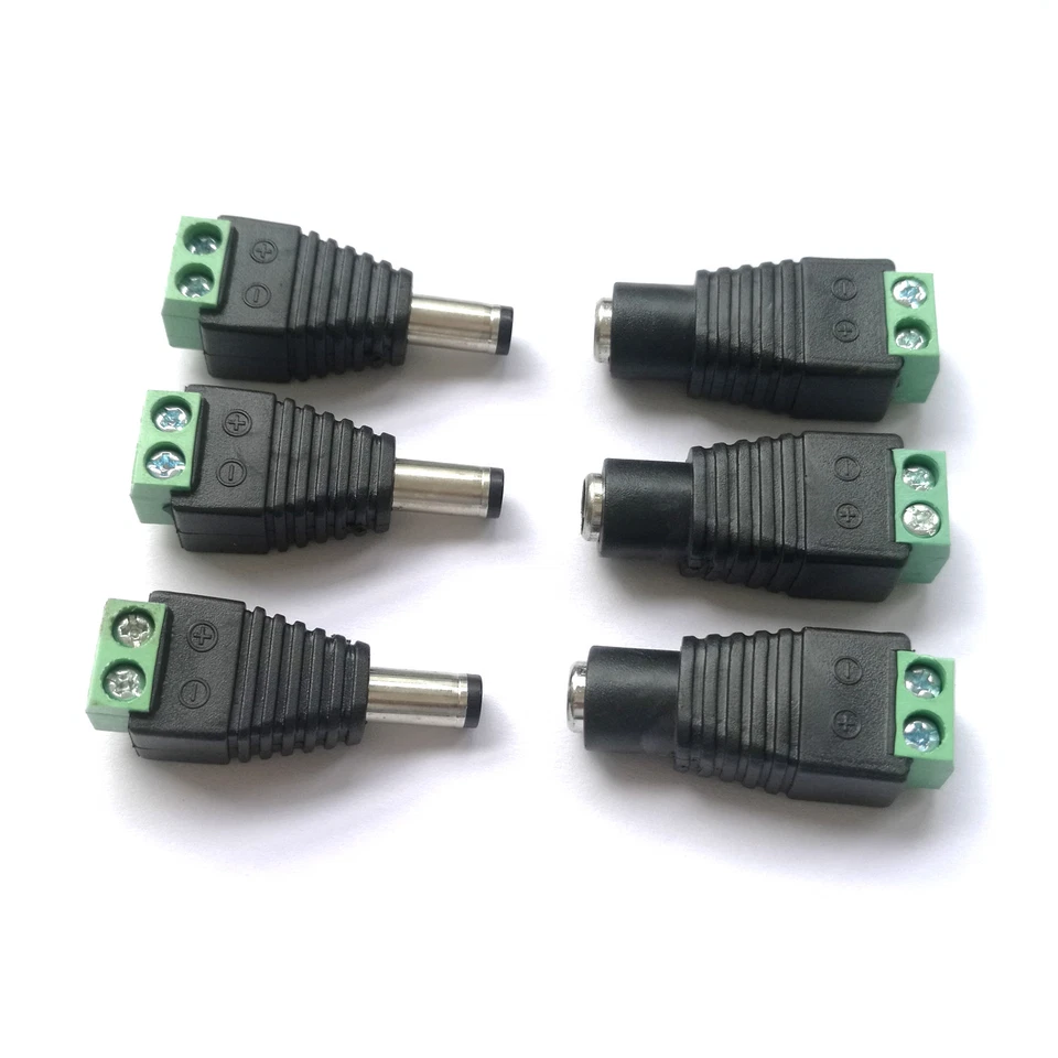 Male & Female 5.5mm x 2.1mm DC Power Connector Jack Plug 12V 24V Audio CCTV LED - Image 2 of 4