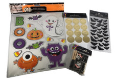 Halloween Decorations and Stickers Variety 3-D Bat Stickers, Party Picks, Window
