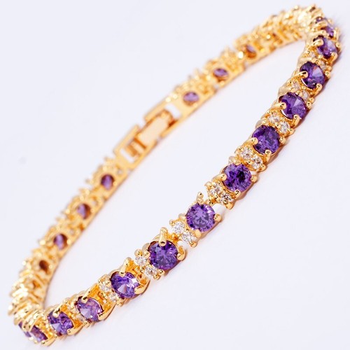 White or Yellow Gold GF Tennis Bracelets, 75 sim gems & diamonds CRUISE BOXED - Picture 10 of 17