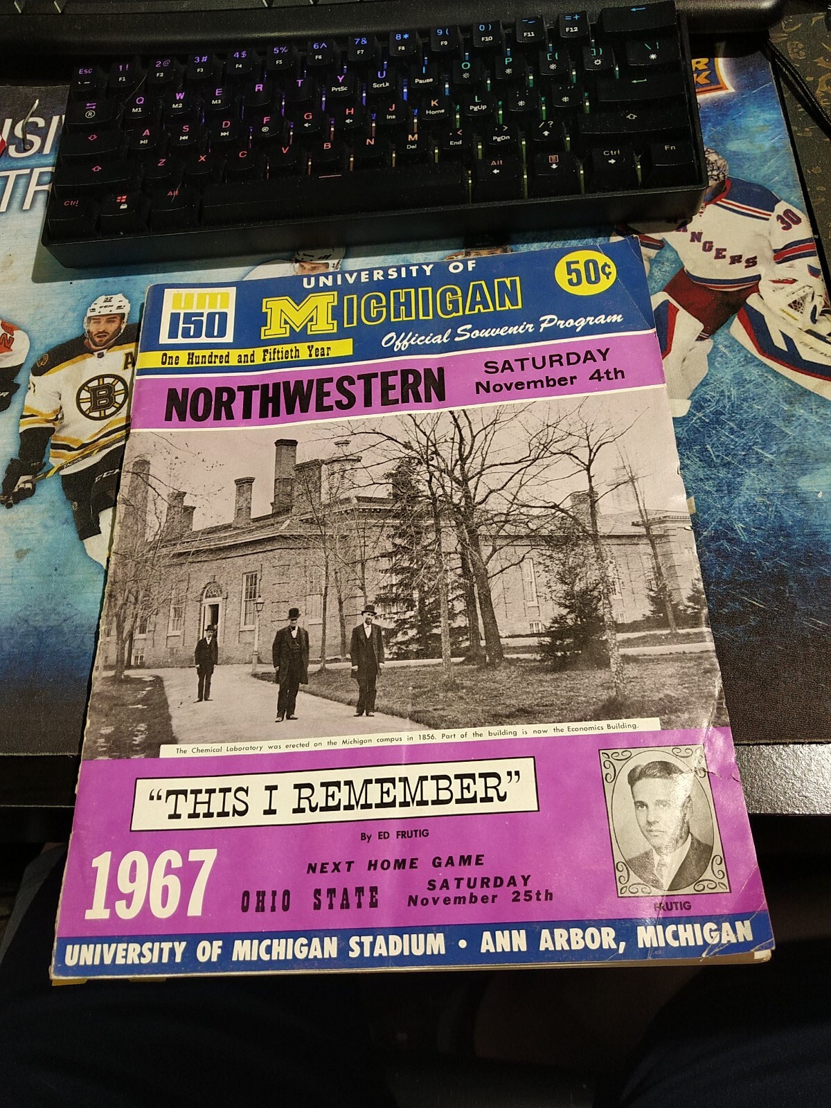 Vintage 1967 Football Souvenir Program Michigan Wolverines Northwestern