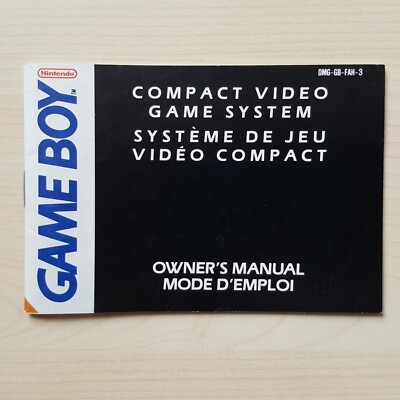 Nintendo Gameboy Classic Anleitung Owner's Manual Mode D'Emploi FAH-3