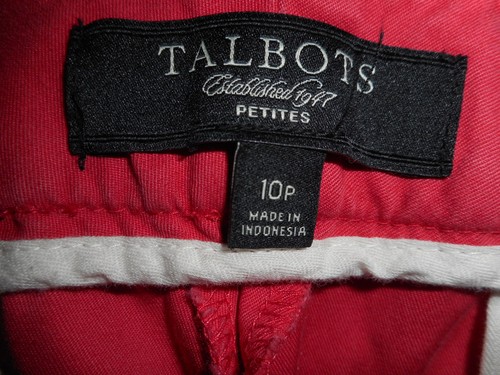 Talbots Petites Size 10P Coral cropped pants - Picture 2 of 6