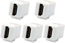 5-Pack HDMI Keystone 4K Female to Coupler No-Delay 5PACK White