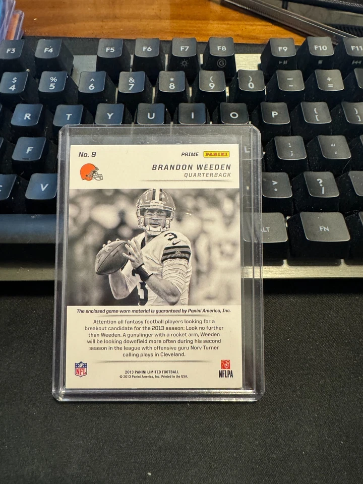 2013 Panini Limited Limited Threads Prime /49 Brandon Weeden #9 - Image 2 of 2