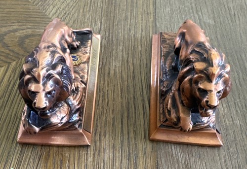 Vintage 2 - Figurine fermacarte LION's CLUB bronzo rame premio 4 1/2" lunghe - Foto 2 di 6
