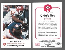 1980 Art Still Kansas City Chiefs Football Police Card *Excellent*