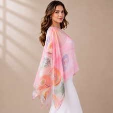 Women s Pink Floral Chiffon Kimono Cardigan Beach Cover Up Shawl Wrap One Size