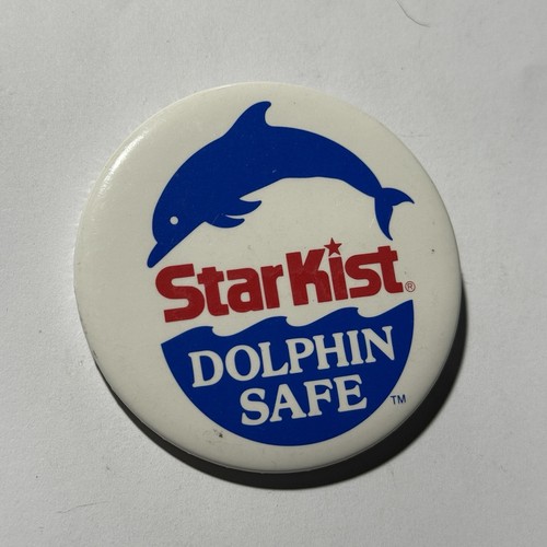 StarKist Dolphin Safe Pinback Button Advertising VTG