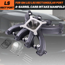 Black Aluminum Single Plane Carb Intake Manifold For Gm Ls Ls3l92 300-131