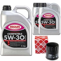 MotoröL Set SAE 5W-30 Plus Meguin 7 Liter + ÖLfilter FüR Chrysler 300 C Jeep 5.7