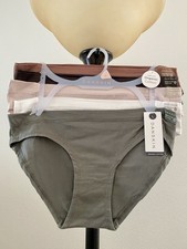 DANSKIN Intimates 95 Organic Cotton Bikini Panties, 5 Pack Size LARGE