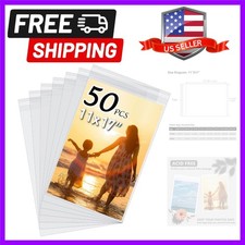 50 Pack Acid-Free Crystal Clear Sleeves Storage Bags for 11x17 Art Prints P...